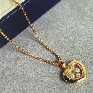 Chopard Gold Heart Necklace with Diamond Accents